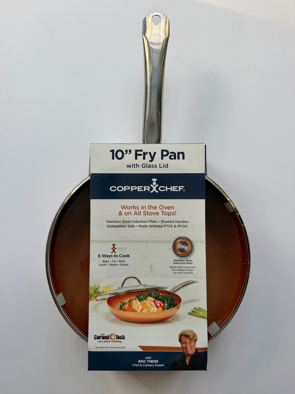 Copper Chef 10" Round Fry Pan with Glass Lid #2450-E3